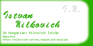 istvan milkovich business card