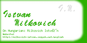 istvan milkovich business card